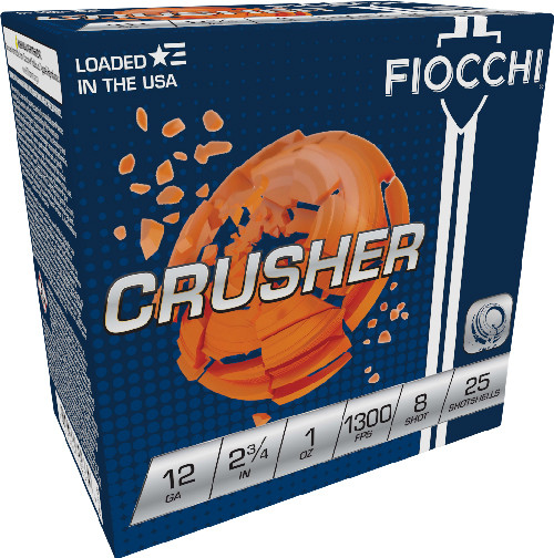 Fiocchi Crusher 12 Ga, 2.75", 1oz, 8 Shot, 250rd Case - Ammo | The Gun Shop