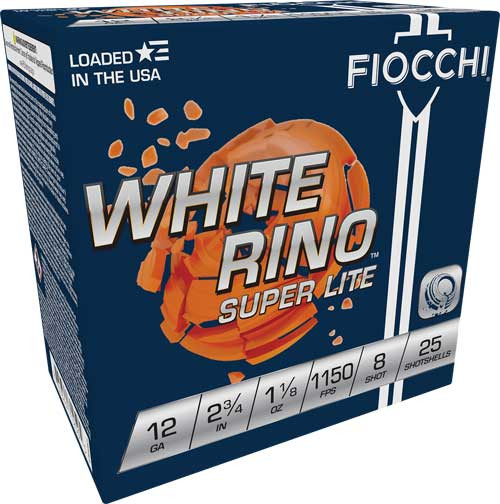 Fiocchi White Rino 12 Ga, 2.75", 1-1/8 oz, 8 Shot, 250rd Case - Ammo | The Gun Shop