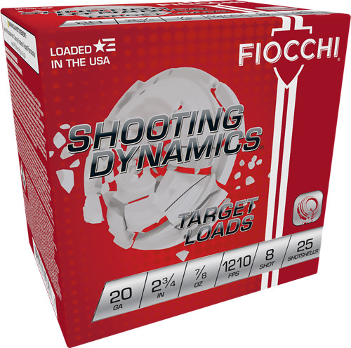 Fiocchi Shooting Dynamics 20 Ga, 2.75", 7/8 oz 8 Shot, 250rd Case - Ammo | The Gun Shop