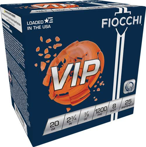 Fiocchi VIP 20 Ga, 2.75", 7/8 oz, 8 Shot, 250rd Case - Ammunition | The Gun Shop
