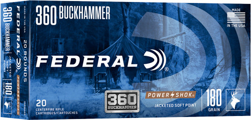 Federal Premium 360 Buckhammer, 180gr, Jacketed Soft Point, 20rd Box - Ammo | The Gun Shop