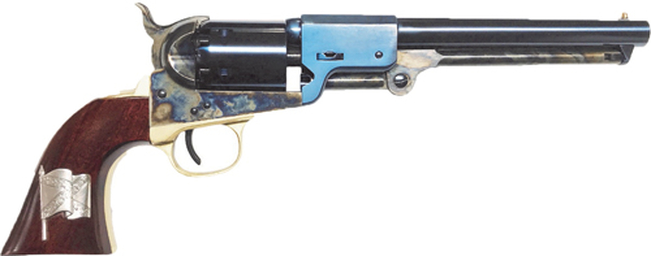 Cimarron Leech & Rigdon CSA 36 Black Powder, 7 1/2" Black Powder, CSA Battle Flag Inlay