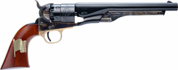 Cimarron 1860 Army Brass Bs/Tg Civillian 8" .44 CB OLD Glory Flag Inlay 44 Remington Magnum