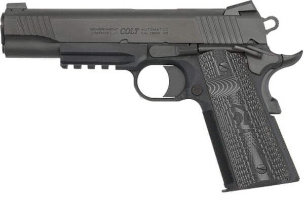 Colt Combat Unit Rail Gun 1911 45 ACP 5" Barrel Novak Sights, G10 Grips 8rd Mag