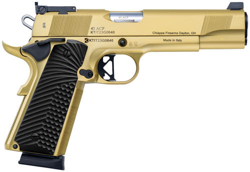 Charles Daly 1911 Empire Grade 45 ACP, 5" Barrel, Gold PVD, Black G10 Grip, 8rd - 1911 Guns | The Gun Shop
