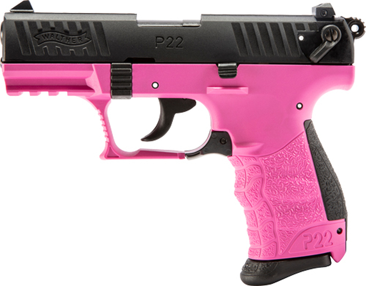 Walther, P22Q, Semi-automatic, Double Action, Compact, 22 LR, 3.4" Barrel, Polymer Frame, Hot Pink Finish, 10Rd 2 Magazines, 3 Dot Polymer Sights