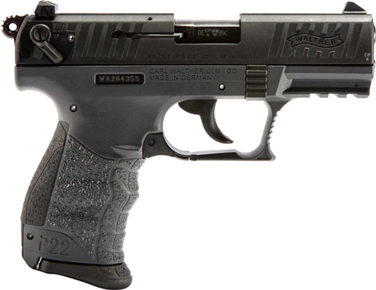 Walther P22Q .22 LR, 3.4" Barrel, 3 Dot Sights, Tungsten Gray, 10rd