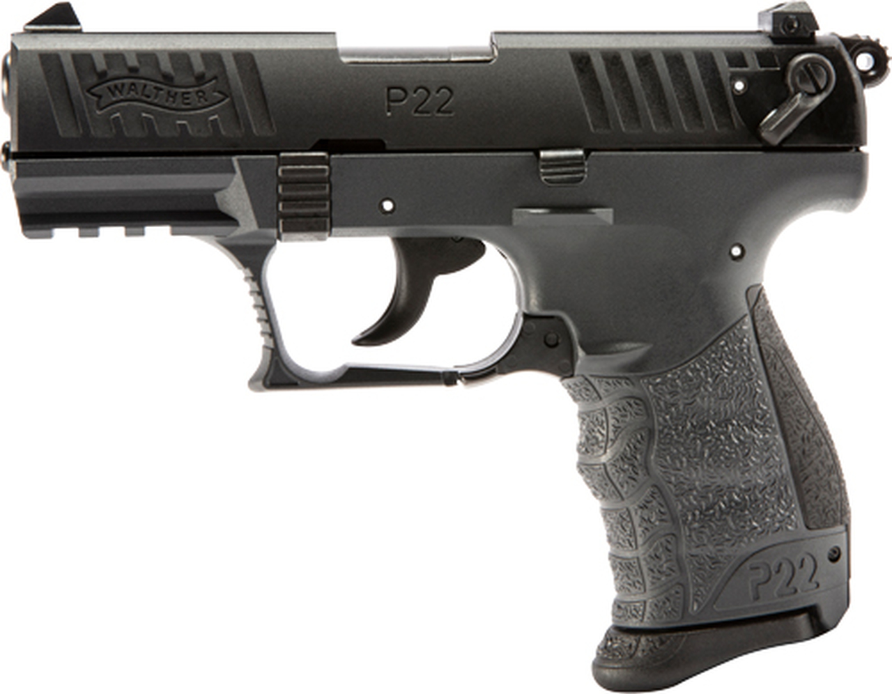 Walther P22Q .22 LR, 3.4" Barrel, 3 Dot Sights, Tungsten Gray, 10rd