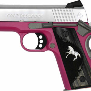 Colt Defender 1911, 9mm, 3" Barrel, TALO Exclusive Raspberry Frame/Polished SS Slide 8rd Mag
