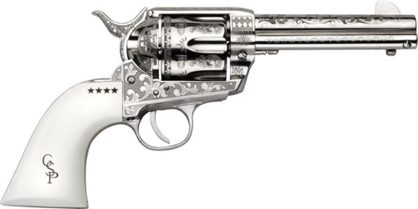 Cimarron George Patton Engraved Revolver 45 Colt, 4.75" Barrel, 6rd
