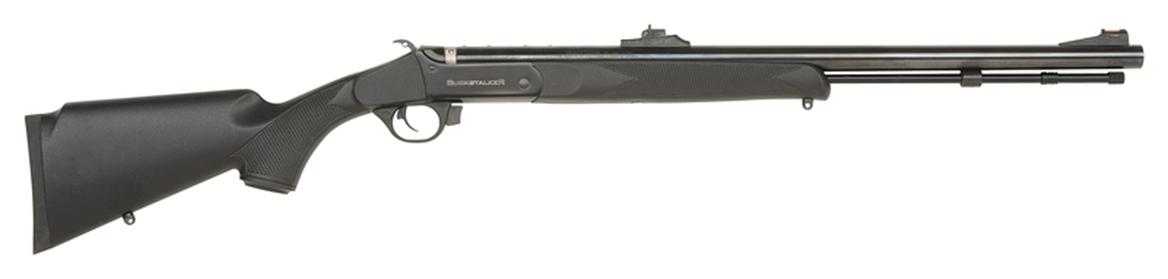 Traditions Black Powder Buckstalker Accelerator Compact .50 Caliber, 24" Barrel, Blued, 13" Length of Pull, Black Stock