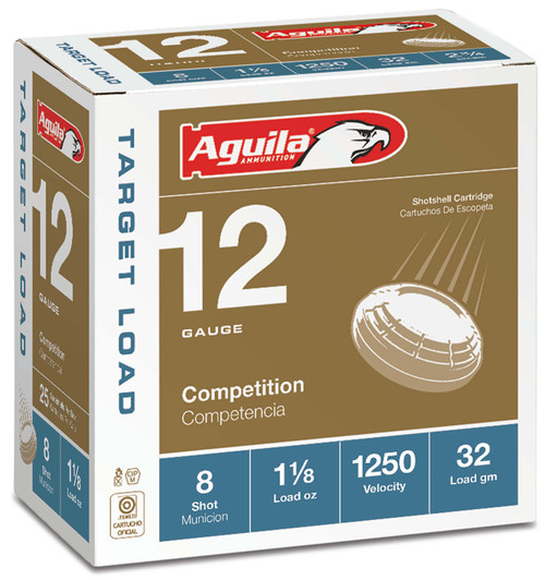 Aguila Target Load 12 Ga, 2.75", 1 1/8 oz, 8 Shot, 25rd Box - Aguila Ammunition | The Gun Shop
