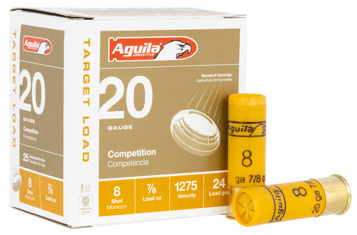 Aguila Target Load 20 Ga, 2.75", 7/8 oz, 8 Shot, 25rd Box - Aguila Ammunition | The Gun Shop