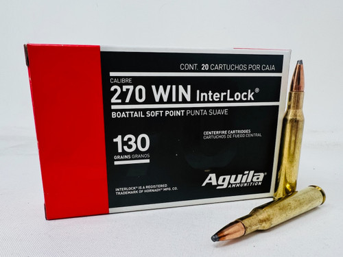 Aguila 270 Winchester, 130gr, Boat Tail Soft Point, 20rd Box - Aguila Ammunition | The Gun Shop