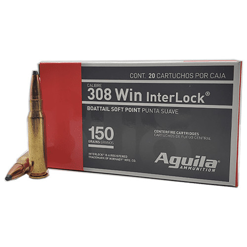 Aguila 308 Winchester, 150gr, Boat Tail Soft Point, 20rd Box - Aguila Ammunition | The Gun Shop