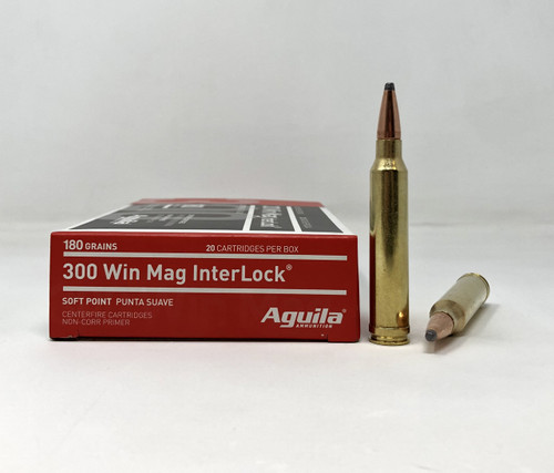 Aguila 300 Winchester Magnum, 180gr, Boat Tail Soft Point, 20rd Box - Aguila Ammunition | The Gun Shop