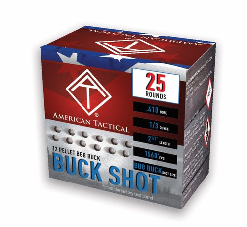 American Tactical Imports 410 Ga, 2.5", 1/3 oz, Buck Shot, 25rd Box - Ammo | The Gun Shop
