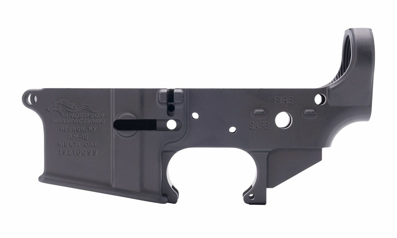 Anderson AR-15 Stripped Lower Receiver ''These Colors Never Run" Multi CalMarked