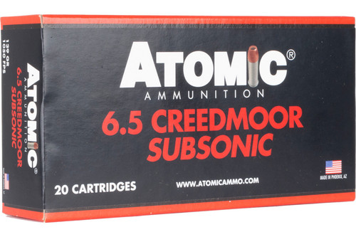 Atomic Subsonic 6.5 Creedmoor, 129gr, Jacketed Hollow Point, 20rd Box - Ammo | The Gun Shop
