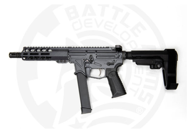 Battle Arms Development Xiphos 9P 9mm, 8" Barrel, SBA3 Brace, Battle Arms Grey, 33rd