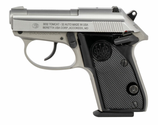 Beretta 3032 Tomcat Inox (CA Compliant) .32 ACP 2.4" Barrel, Black Grips, 7 Rd Mag