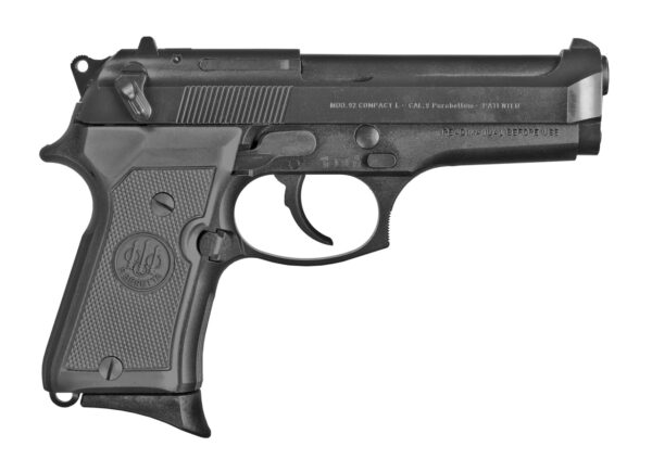 Beretta 92FS Compact 9mm, 4.25" Barrel, 3-Dot Sights, Decocker, Black, 13rd