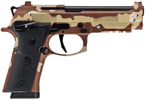 Beretta 92XI Combat 9mm, 4.7" Barrel, Chocolate Chip Cerakote, Black Grip, 10rd - Beretta | The Gun Shop