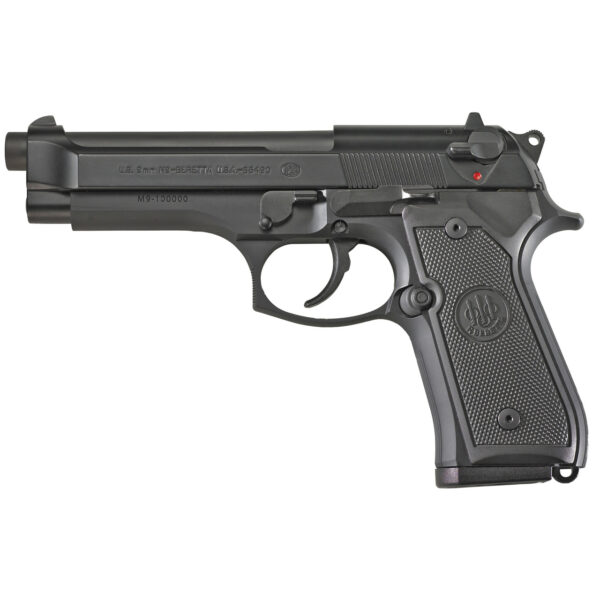 BERETTA M9 9MM, CA Legal, 4.9" Barrel; Blue Finish, Ambi safety, 10RD Mag