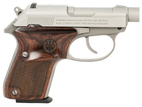 Beretta Tomcat Ghost Buster 32 ACP, 2.9" Threaded Barrel, Stainless Frame, Wood Grips, 7rd - Beretta | The Gun Shop