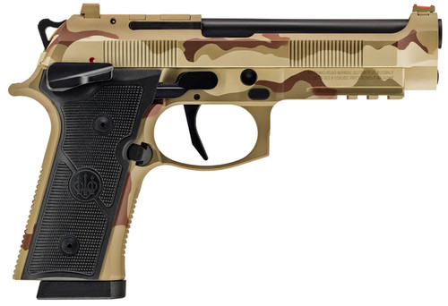 Beretta 92XI Combat 9mm, 4.7" Barrel, Desert Combat Uniform Cerakote, Black Grip, 10rd - Beretta | The Gun Shop