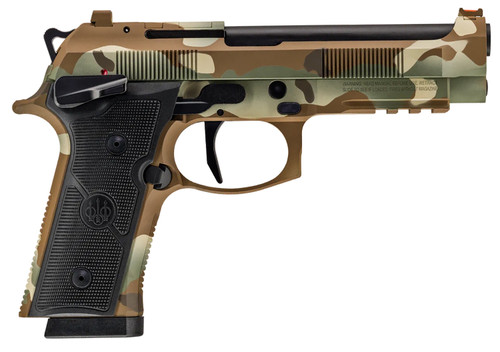 Beretta 92XI Combat 9mm, 4.7" Barrel, Multicam Cerakote, Black Grip, 18rd - Beretta | The Gun Shop