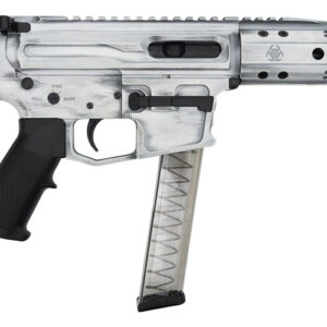 Black Rain Fallout CQB Pistol 9mm, 7.5" Barrel, Blade Brace, Battleworn White, 30rd