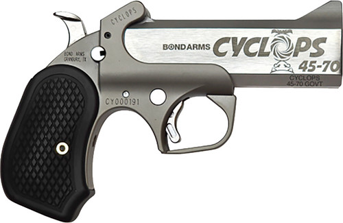 Bond Arms Cyclops 45-70 Gov, 4.25" Barrel, Polished Satin Stainless Steel, Includes Leather Holster, 1rd - Bond Arms | The Gun Shop