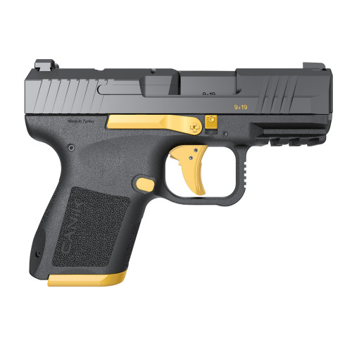 Canik Mete MC9 9mm, 3.18" Barrel, Black w/ Gold Accents, Optic Ready, 15rd - Canik | The Gun Shop