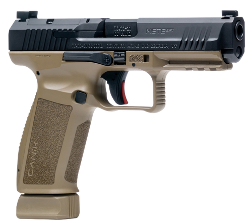 Canik TP9 METE SFT Loadout Package 9mm, 4.46" Threaded Barrel, Flat Dark Earth Frame, Black Slide, Optic Ready, 20rd - Canik | The Gun Shop