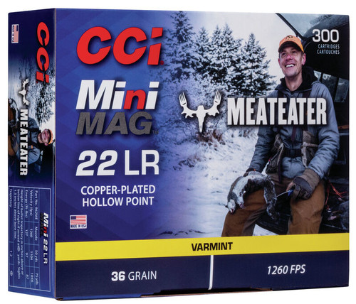 CCI Mini-Mag MeatEater 22 LR, 36gr, Copper Plated Hollow Point, 300rd Box - Ammo | The Gun Shop