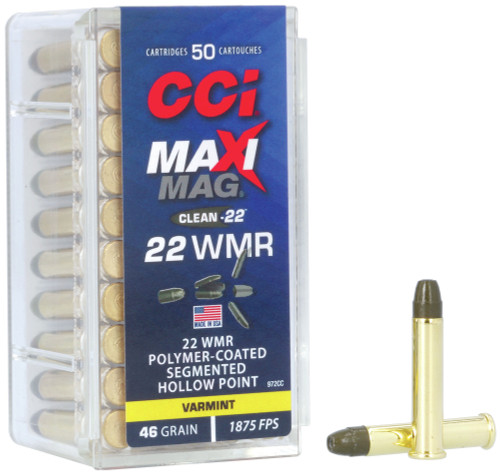 CCI Maxi-Mag 22 Magnum, 46gr, Polymer Coated Segmented Hollow Point, 50rd Box - Ammo | The Gun Shop