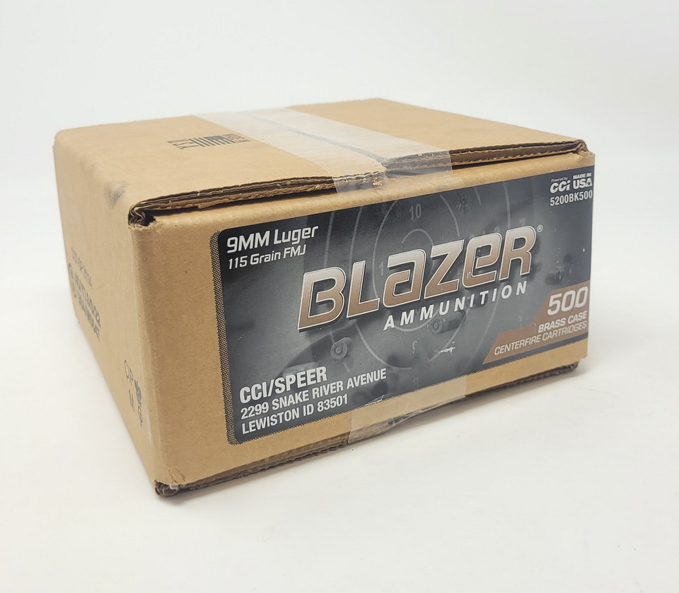 CCI 9mm Ammunition Blazer Brass CCI5200BK500 115 Grain Full Metal