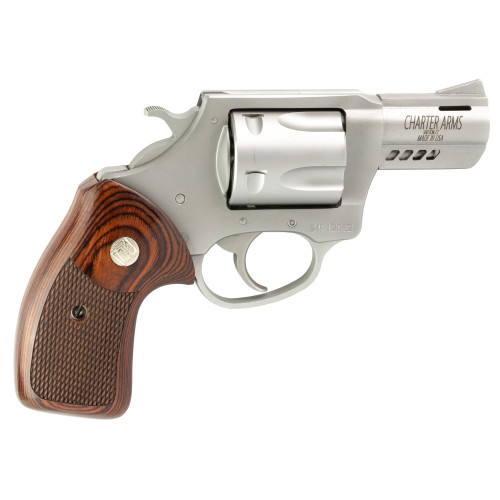 Charter Mag Pug/Pit Bull 357 Magnum/9mm, 2.2" Barrel, Silver Frame, Walnut Grip, 5rd - Charter Arms | The Gun Shop