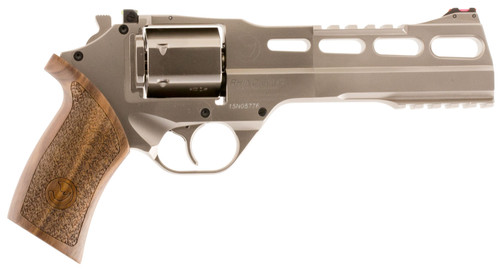 Chiappa Rhino 60DS 357 Magnum, 6" Barrel, Nickel Frame, Walnut Grip, 6rd - Chiappa | The Gun Shop