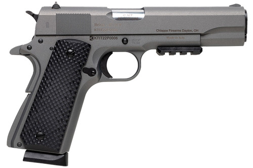 Charles Daly 1911 45 ACP, 5" Barrel, Mystikote Tactical Gray, Black Grip, 8rd - Chiappa | The Gun Shop