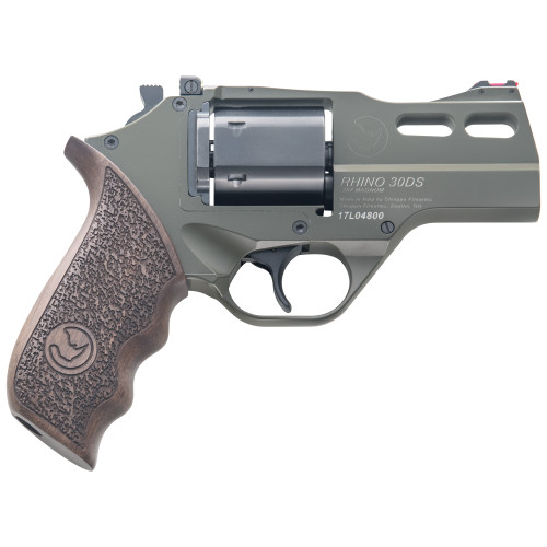 Chiappa Rhino 30DS 357 Magnum, 3" Barrel, Olive Drab Green, Walnut Grips, 6rd - Chiappa | The Gun Shop