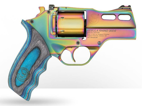 Chiappa Rhino Nebula 30DA 357 Magnum/38 Special, 3" Barrel, Rainbow PVD, Laminate Grip, 6rd - California | The Gun Shop