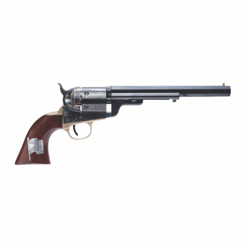 Cimarron Richards-Mason 1851 38 Special, 7.5" Barrel, Battle Flag Inlay Grip, 6rd - Cimarron Firearms | The Gun Shop