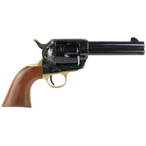Cimarron Pistolero 9mm, 4.75" Barrel, Color Case Hardened, Wood Grips, 6rd - Cimarron Firearms | The Gun Shop