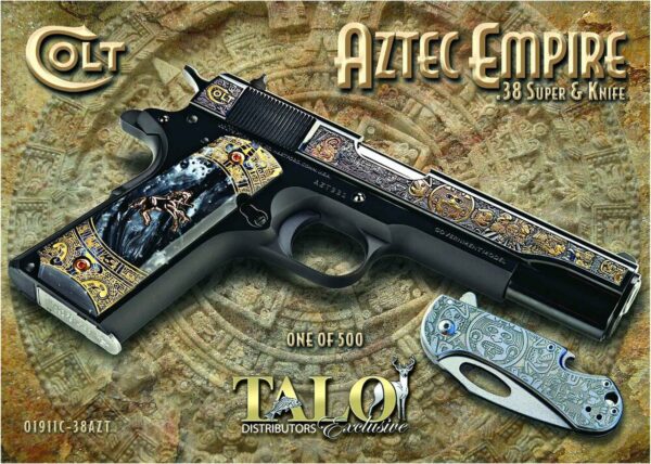 Colt 1911 Government .38 Super, TALO Exclusive, Aztec Empire, 1 of 500