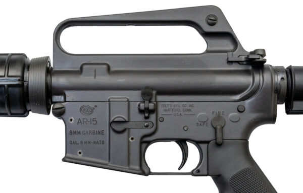 Colt AR-15 9mm Carbine Pre-Ban Era Used, 16" Barrel, 2-Pos Stock, Black, 20rd