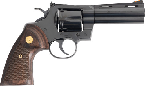 Colt Python 357 Magnum, 4.25" Barrel, Blued, Wood Grips, 6rd - Colt | The Gun Shop