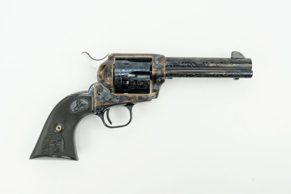 Colt Single Action Army 45 Colt/45 ACP Two Cylinder, Custom Shop, 4.75" Barrel, Blued, Engraved "D" Level, Color Case Hardened, Black Double Eagle Grip, 6rd