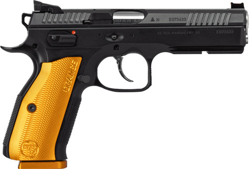 CZ Shadow 2 9mm, 4.89" Barrel, Black, Orange Aluminum Grip, Optic Ready, 19rd - CZ USA | The Gun Shop